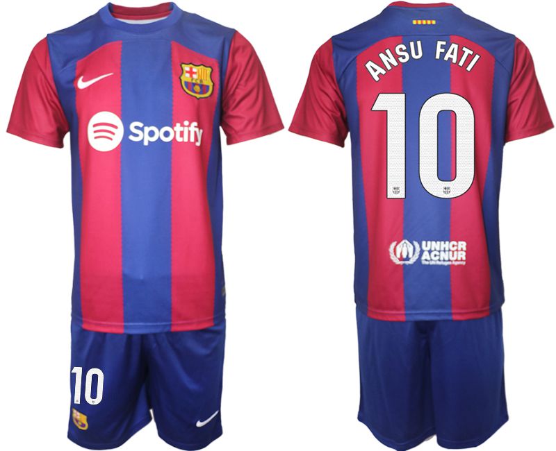 Men 2023-2024 Club Barcelona home red 10 Soccer Jersey1